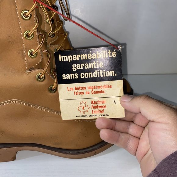 Vintage Kaufman Canada King Tread Non Insulated Brown Leather Size 6 Water Proof main image 7